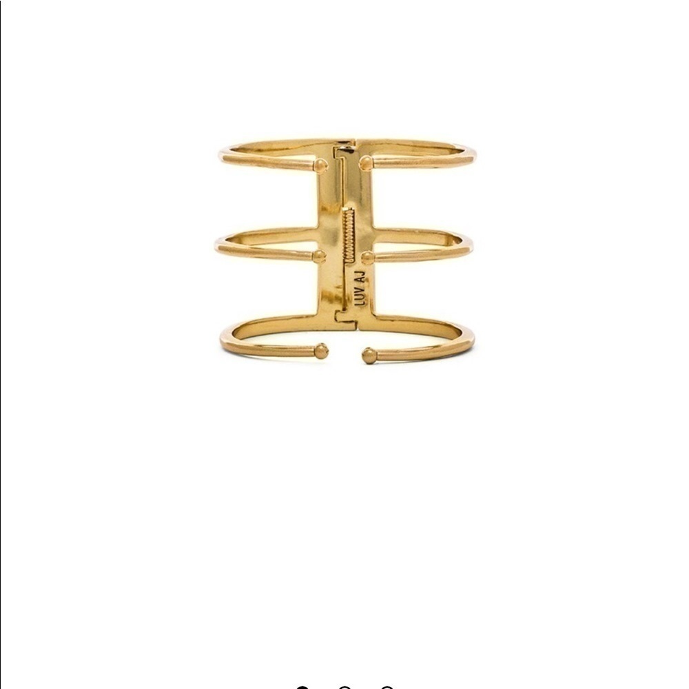 Luv AJ The Triple Spear Bangle Ring in Antique Gold